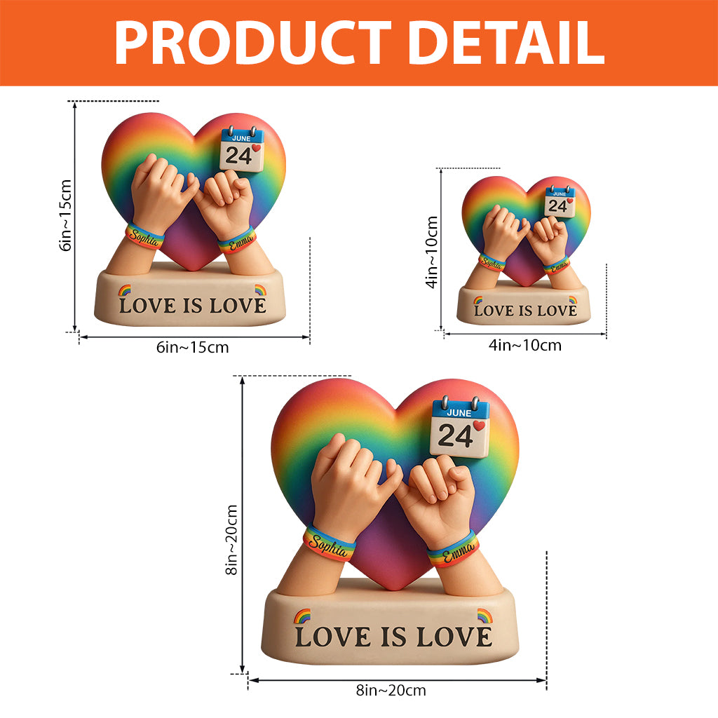 Love Is Love - Personalized LGBT Support Custom Shaped Acrylic Plaque