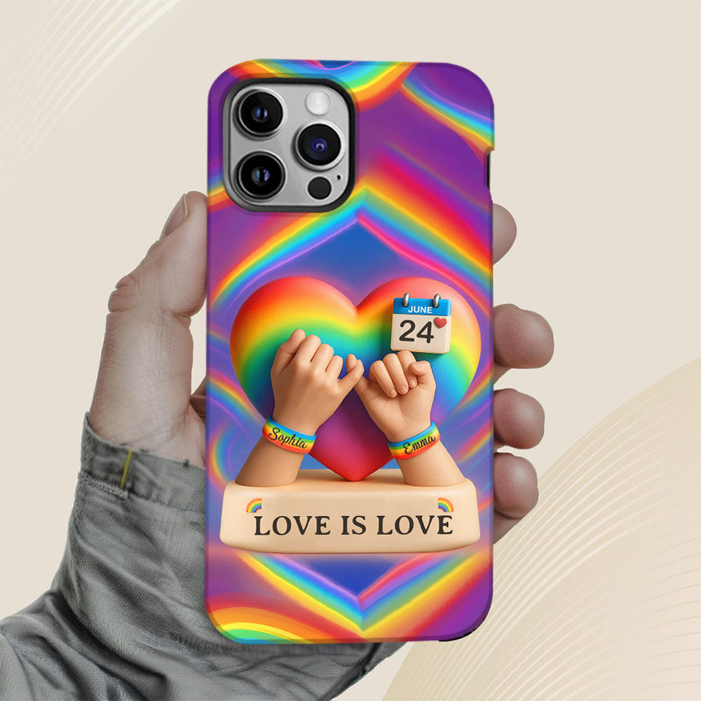 Love Is Love - Personalized LGBT Support Full Print Phone Case