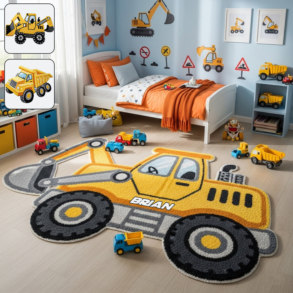 Super Construction - Tapis/Paillasson personnalisé en forme d'enfant