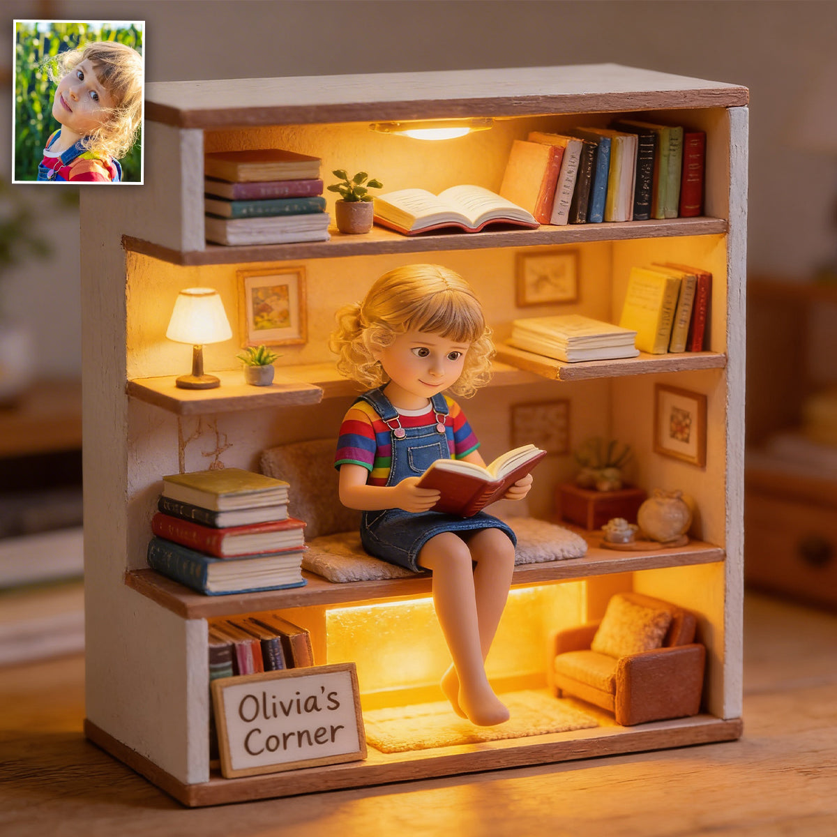 Lampe de Nuit LED Acrylique Personnalisée - Amour de la Lecture