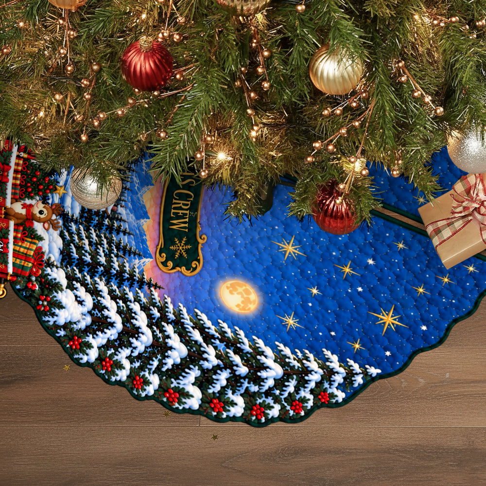 Cadeau de Famille Train de Noël - Jupe de Sapin Personnalisée en Forme de Famille