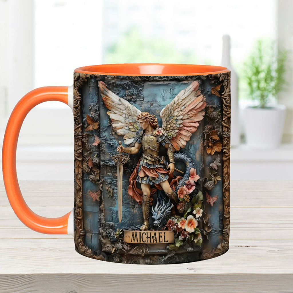 Mug chrétien personnalisé à l'effigie de l'archange Michel