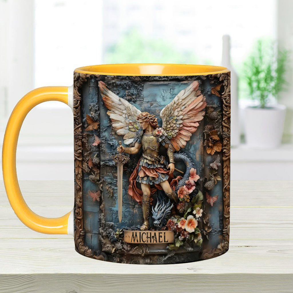 Mug chrétien personnalisé à l'effigie de l'archange Michel