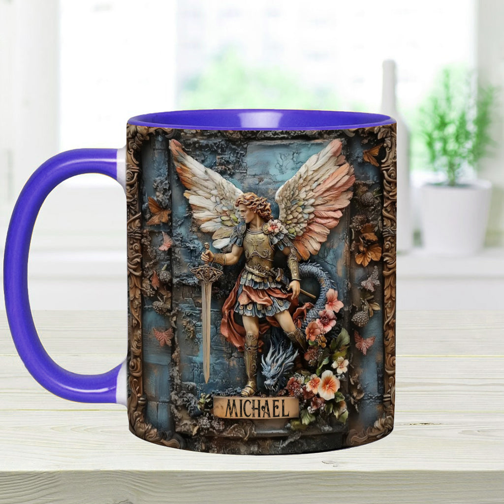 Mug chrétien personnalisé à l'effigie de l'archange Michel
