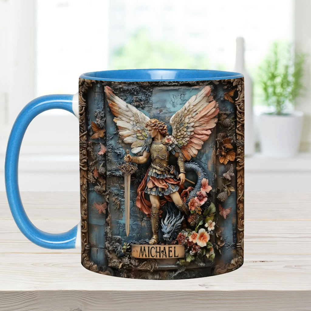 Mug chrétien personnalisé à l'effigie de l'archange Michel