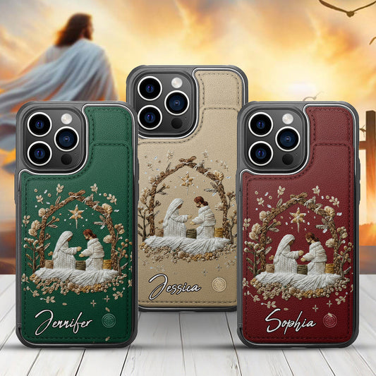 Jésus t'aime - Étui portefeuille pour téléphone chrétien personnalisé et imprimé