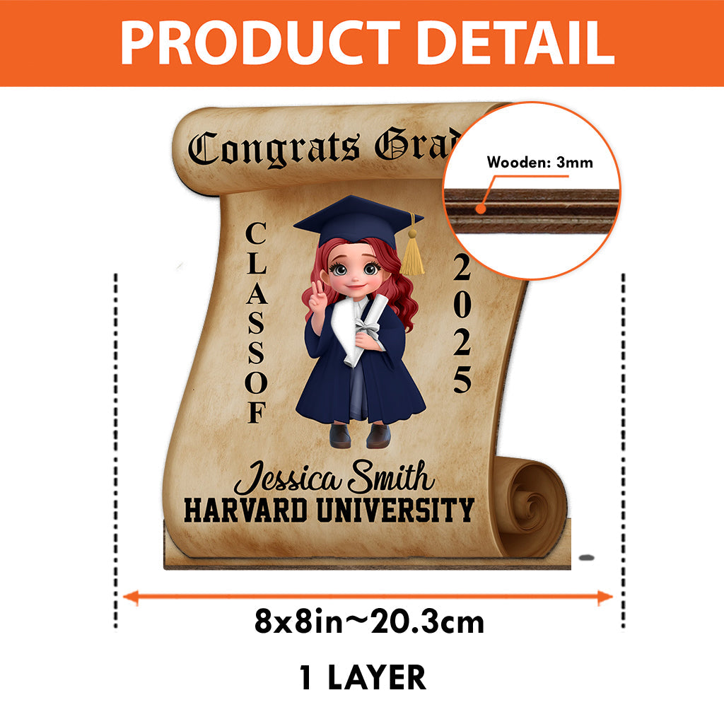 Congrats Grand Class Of 2025 - Personalized Graduation 1 Layered Big Freestanding