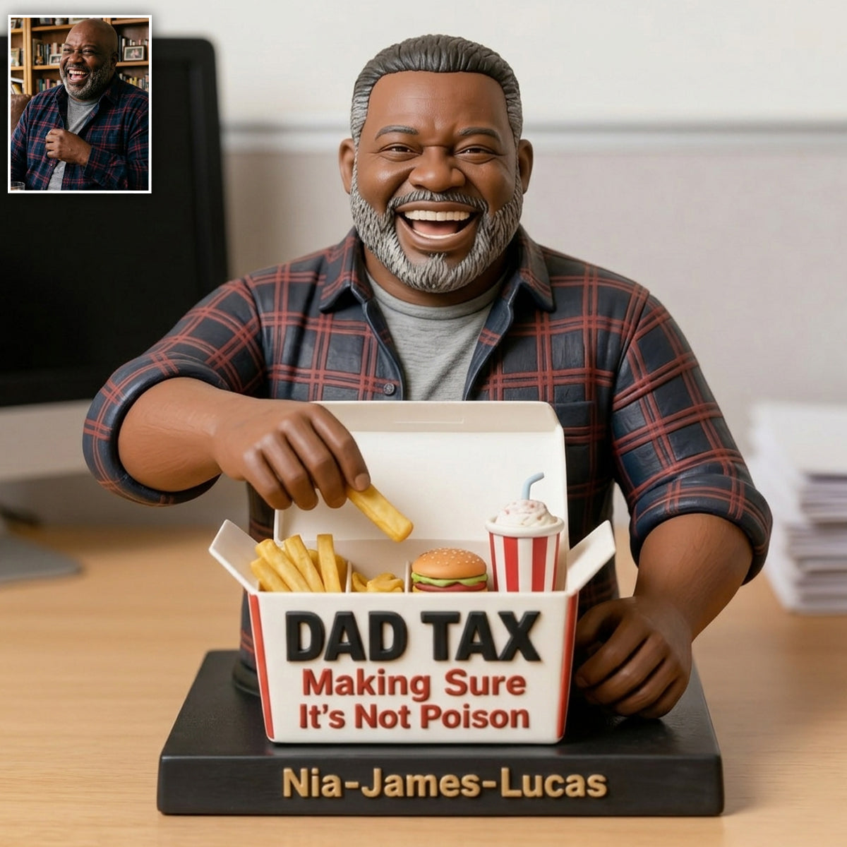 Taxe Papa - Plaque Acrylique Personnalisée en Forme de Père