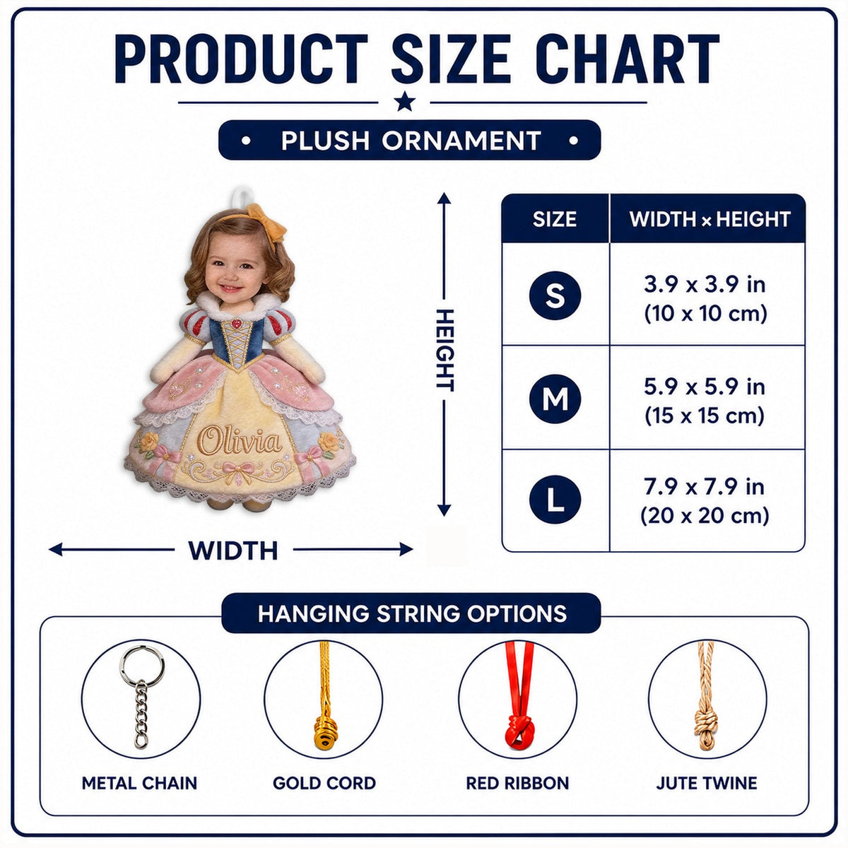 Princesse Personnalisée - Ornement en Peluche pour Enfant