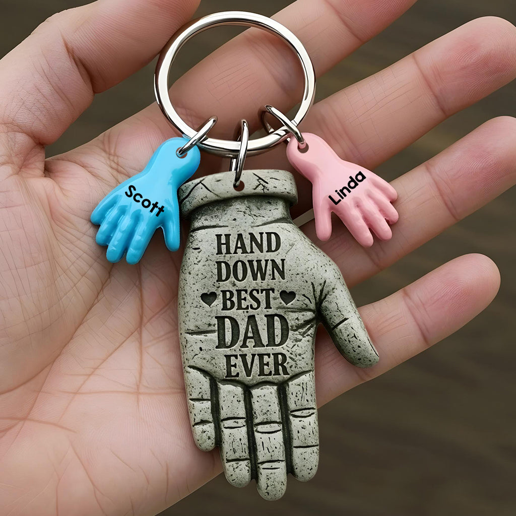 Le meilleur papa du monde, sans conteste ! Porte-clés personnalisé pour papa avec breloques