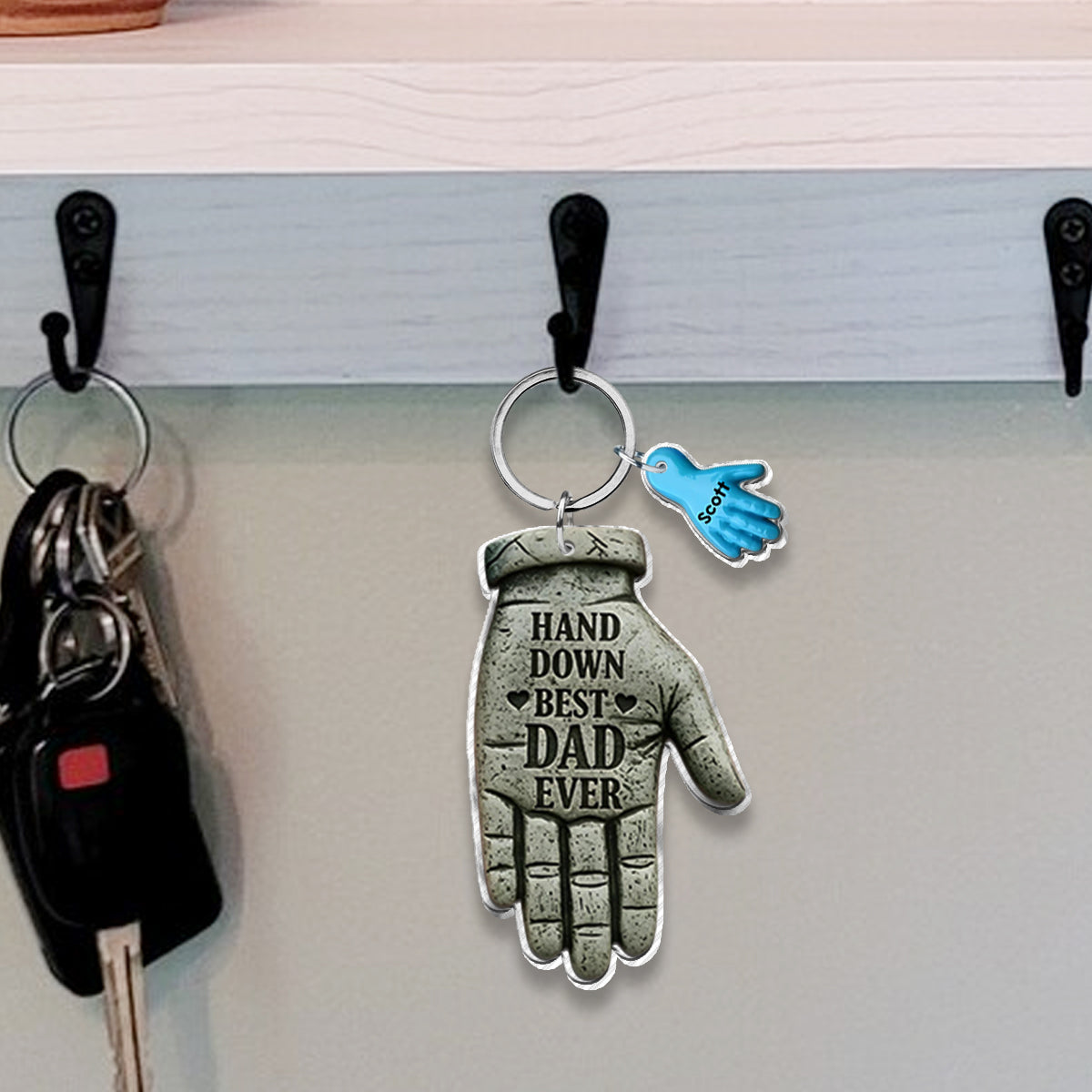Le meilleur papa du monde, sans conteste ! Porte-clés personnalisé pour papa avec breloques