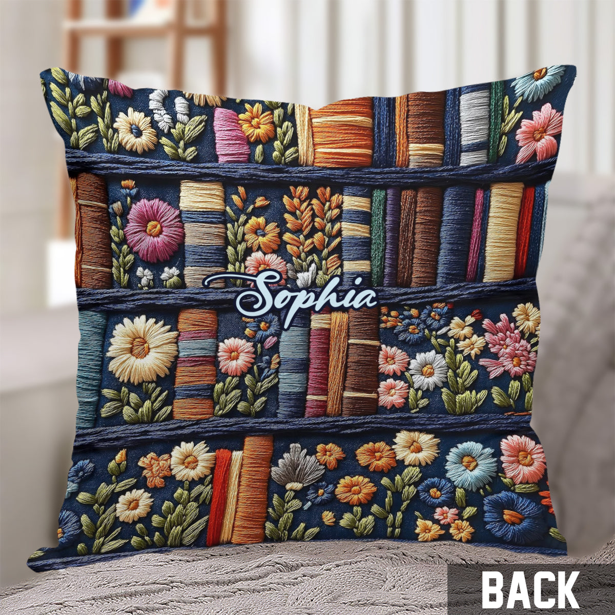 Coussin décoratif personnalisé « Amoureux de la lecture »