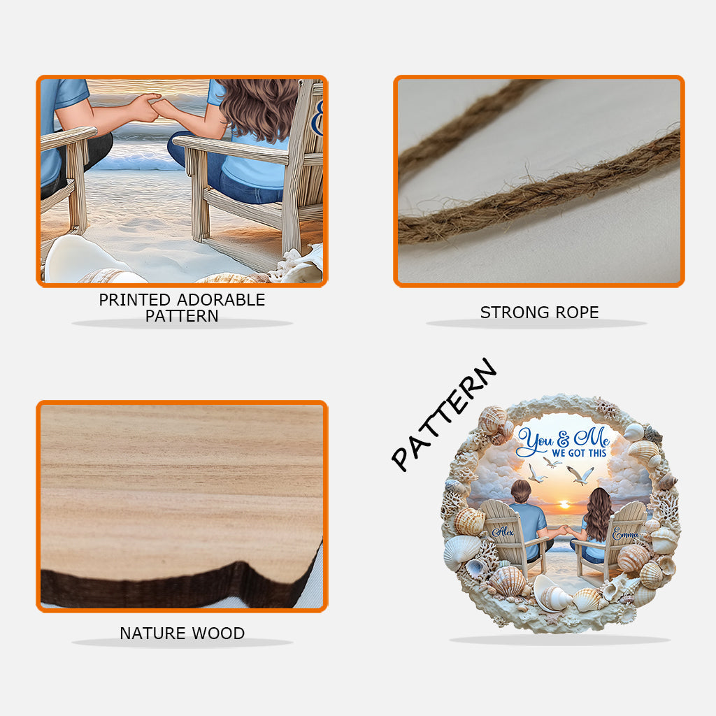 You And Me We Got This - Personalized Couple Custom Shaped Wood Sign