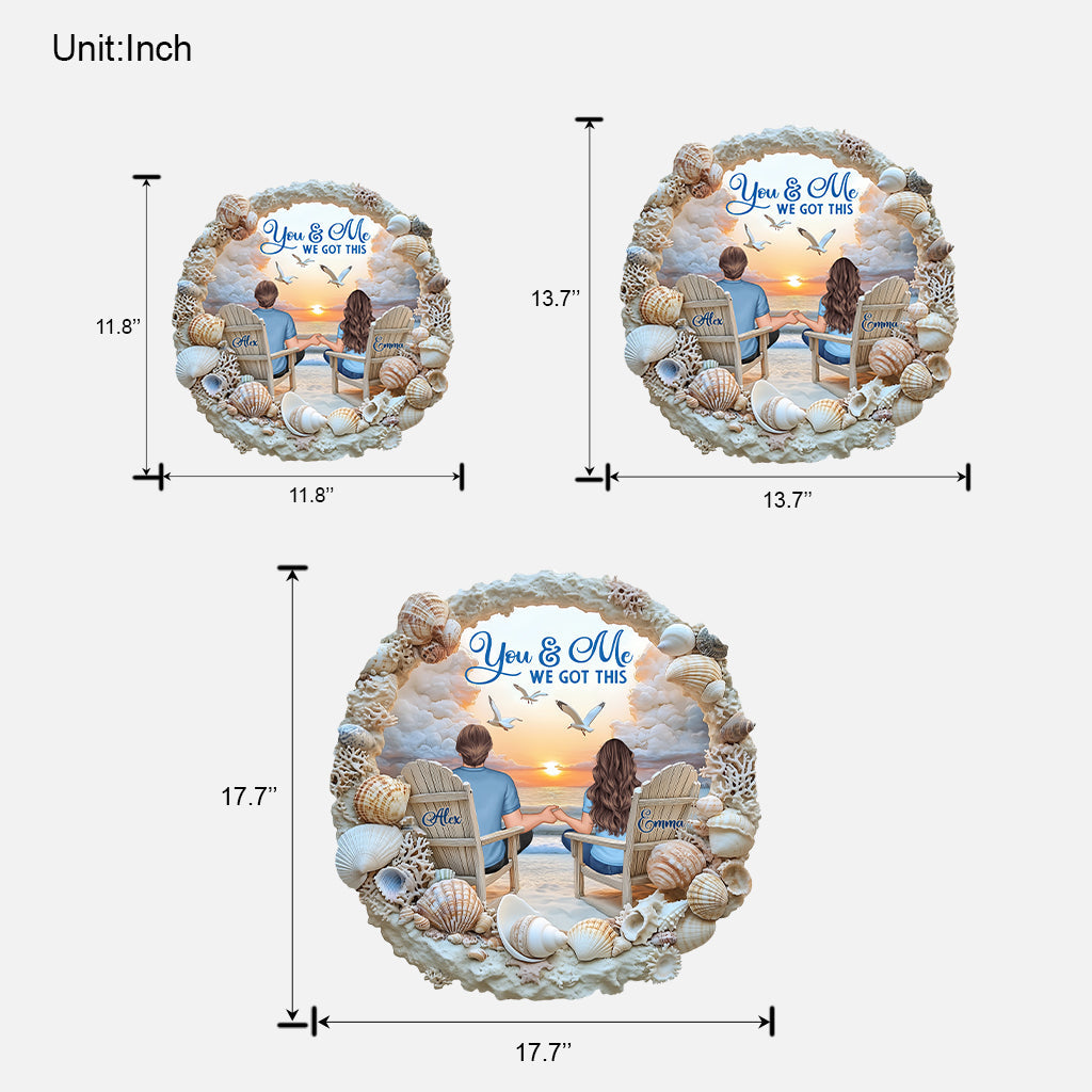 You And Me We Got This - Personalized Couple Custom Shaped Wood Sign