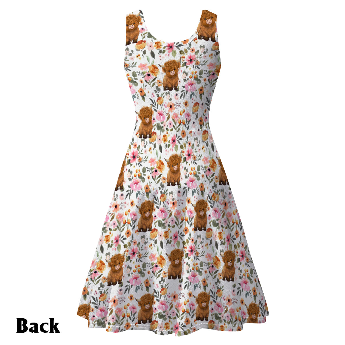 Juste une fille qui aime les vaches des Highlands - Robe sans manches personnalisée avec motif vache des Highlands