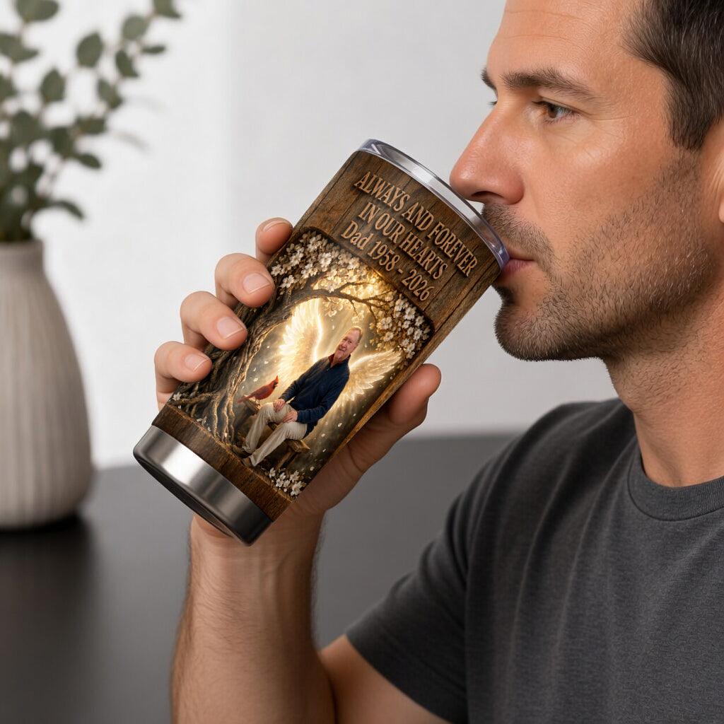 Your Wings Were Ready But My Heart Was Not - Personalized Memorial Tumbler