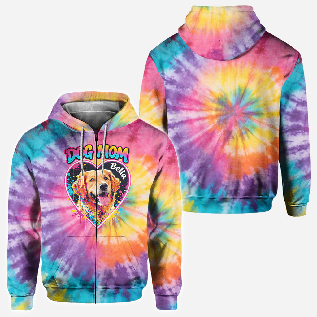 T-shirt Tie-Dye Personnalisé pour Maman/Papa Chien/Maman Chat... - T-shirt Chien Personnalisé