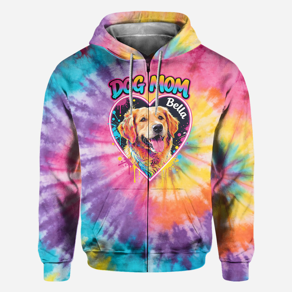 T-shirt Tie-Dye Personnalisé pour Maman/Papa Chien/Maman Chat... - T-shirt Chien Personnalisé
