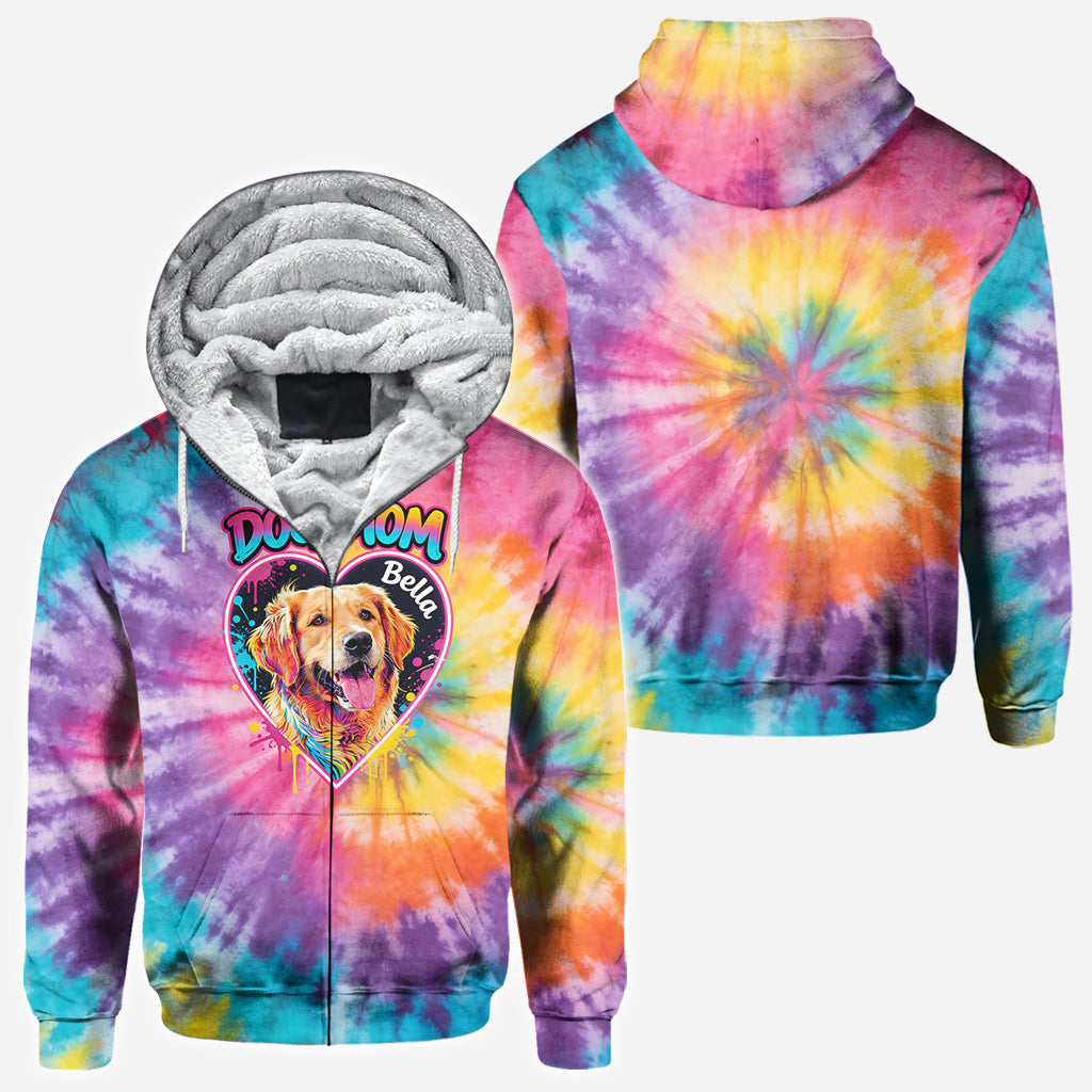T-shirt Tie-Dye Personnalisé pour Maman/Papa Chien/Maman Chat... - T-shirt Chien Personnalisé