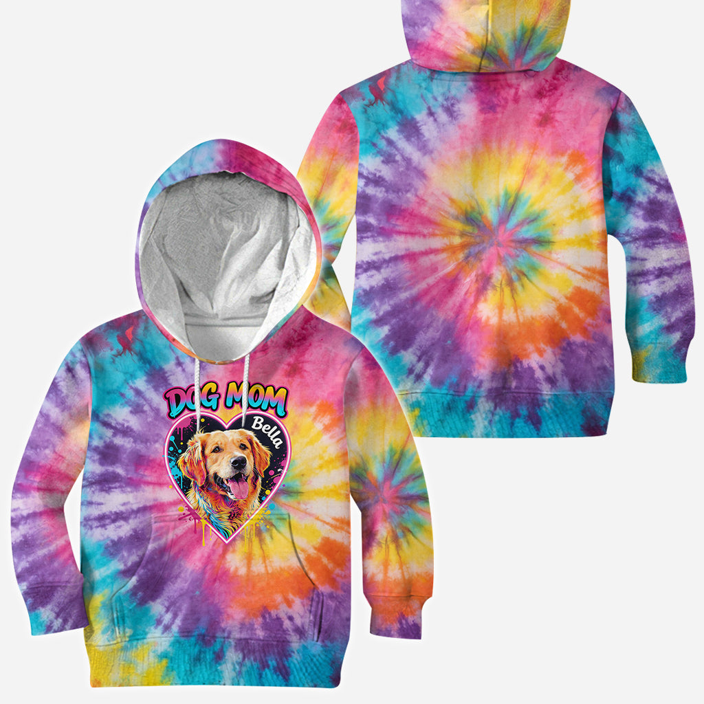 T-shirt Tie-Dye Personnalisé pour Maman/Papa Chien/Maman Chat... - T-shirt Chien Personnalisé
