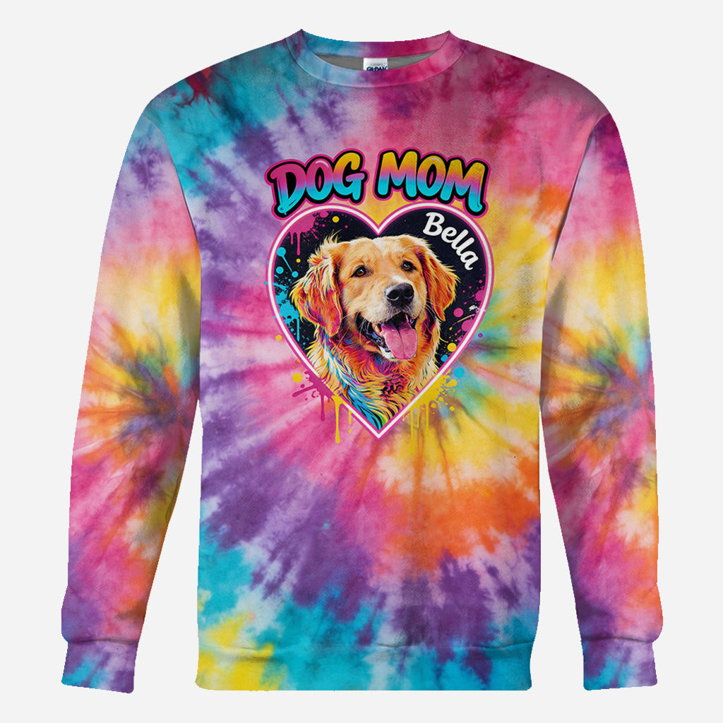 T-shirt Tie-Dye Personnalisé pour Maman/Papa Chien/Maman Chat... - T-shirt Chien Personnalisé