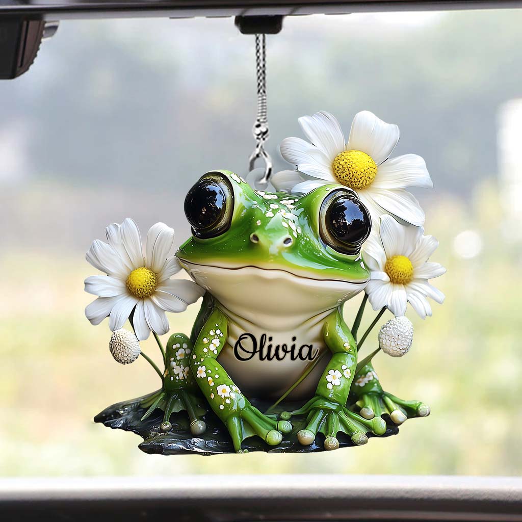 Love Frogs - Personalized Frog Transparent Car Ornament