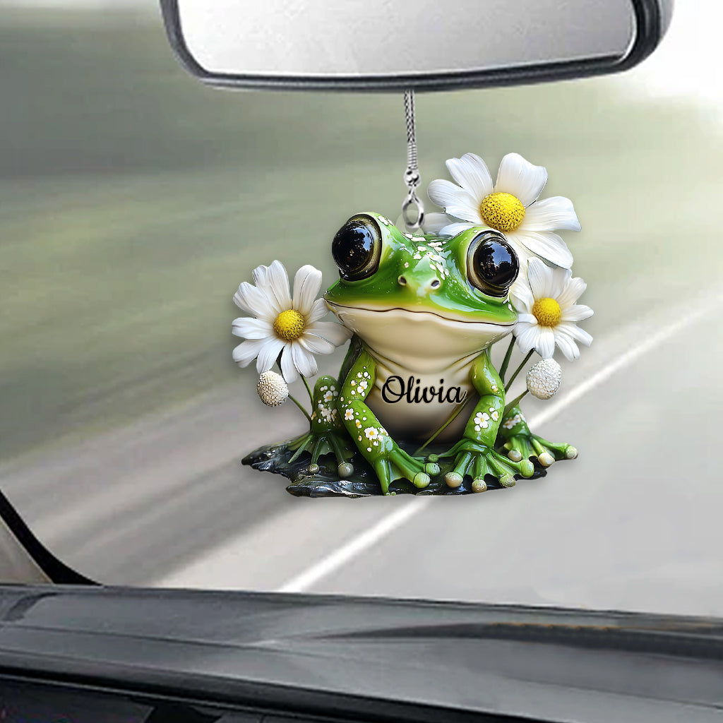 Love Frogs - Personalized Frog Transparent Car Ornament