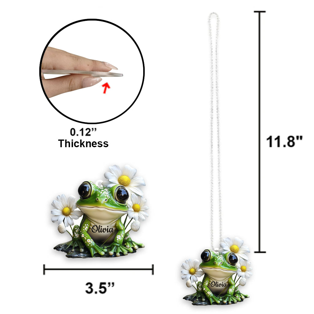 Love Frogs - Personalized Frog Transparent Car Ornament