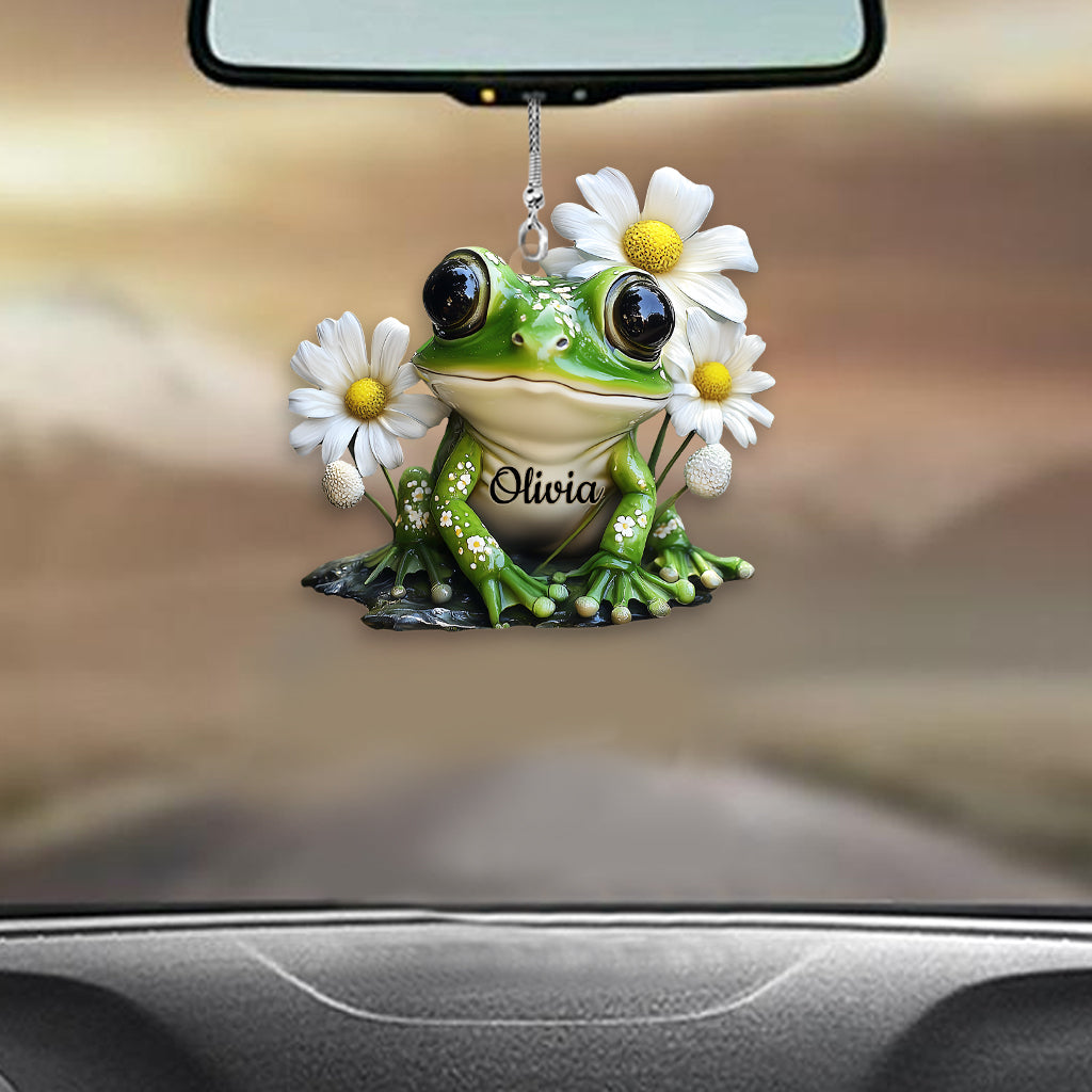 Love Frogs - Personalized Frog Transparent Car Ornament
