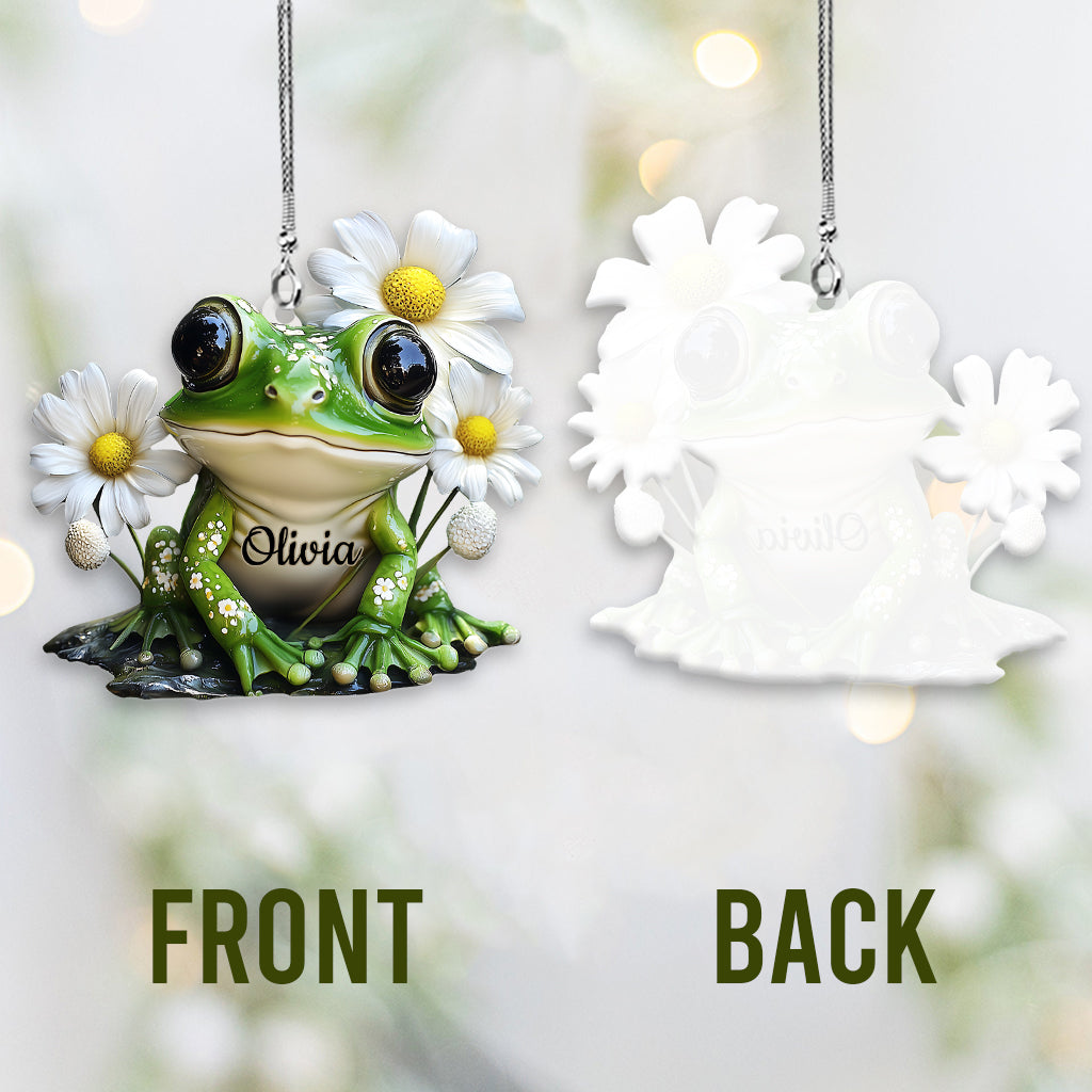 Love Frogs - Personalized Frog Transparent Car Ornament