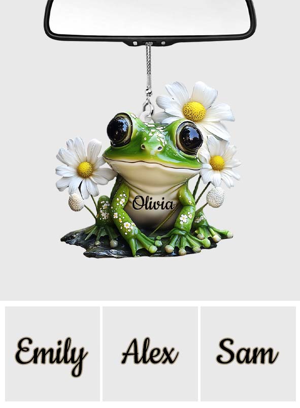 Love Frogs - Personalized Frog Transparent Car Ornament