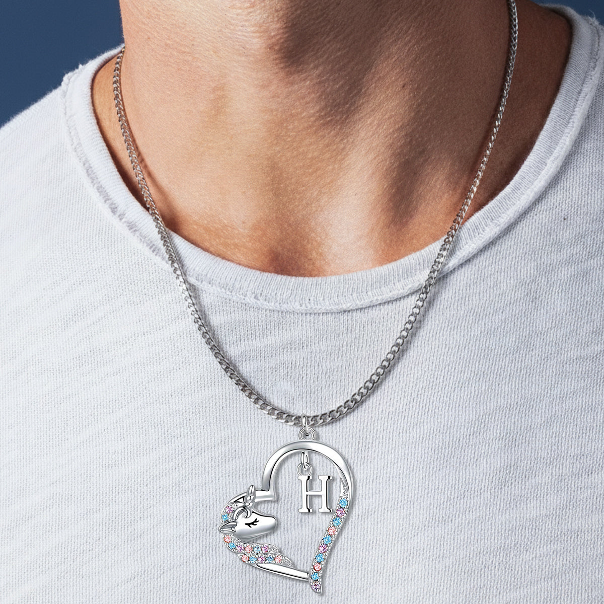 I Love You Forever - Personalized Kid Shaped Metal Pendant Necklace