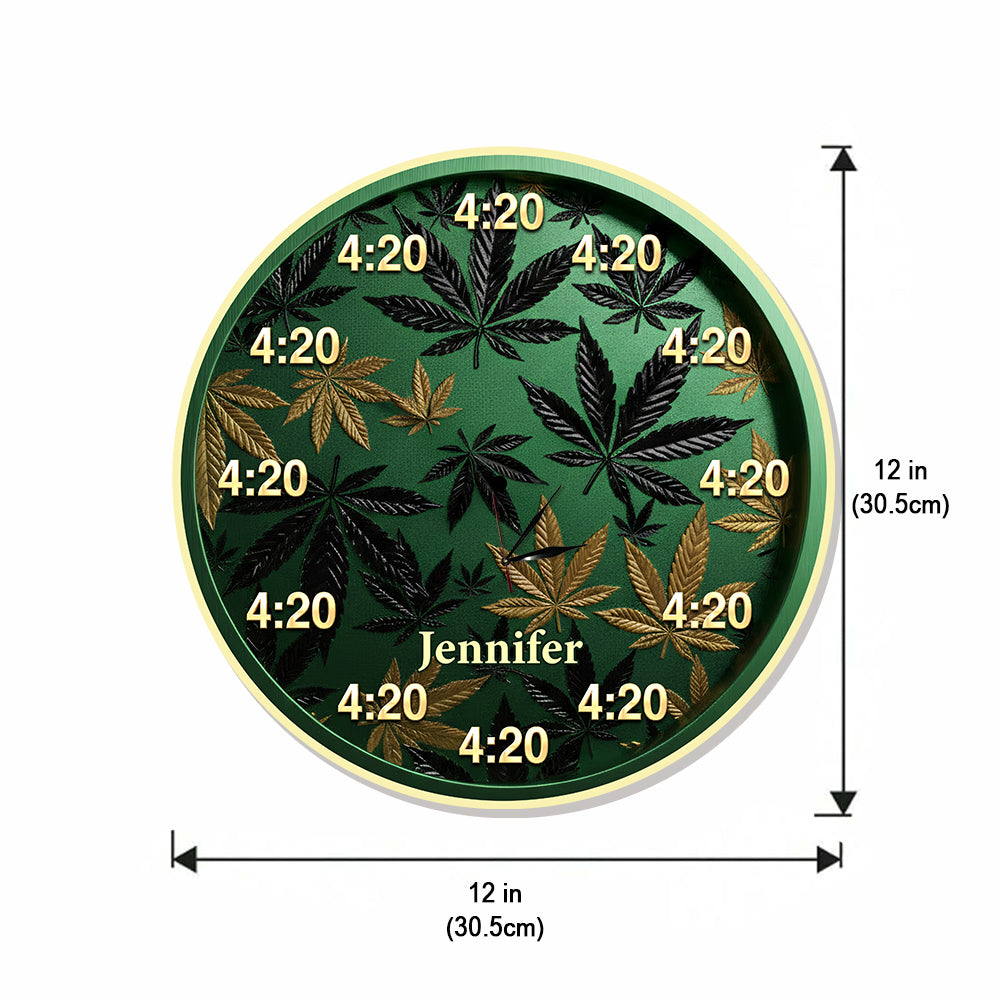 C'est toujours 420 ! - Horloge murale lumineuse LED personnalisée sur le thème du cannabis