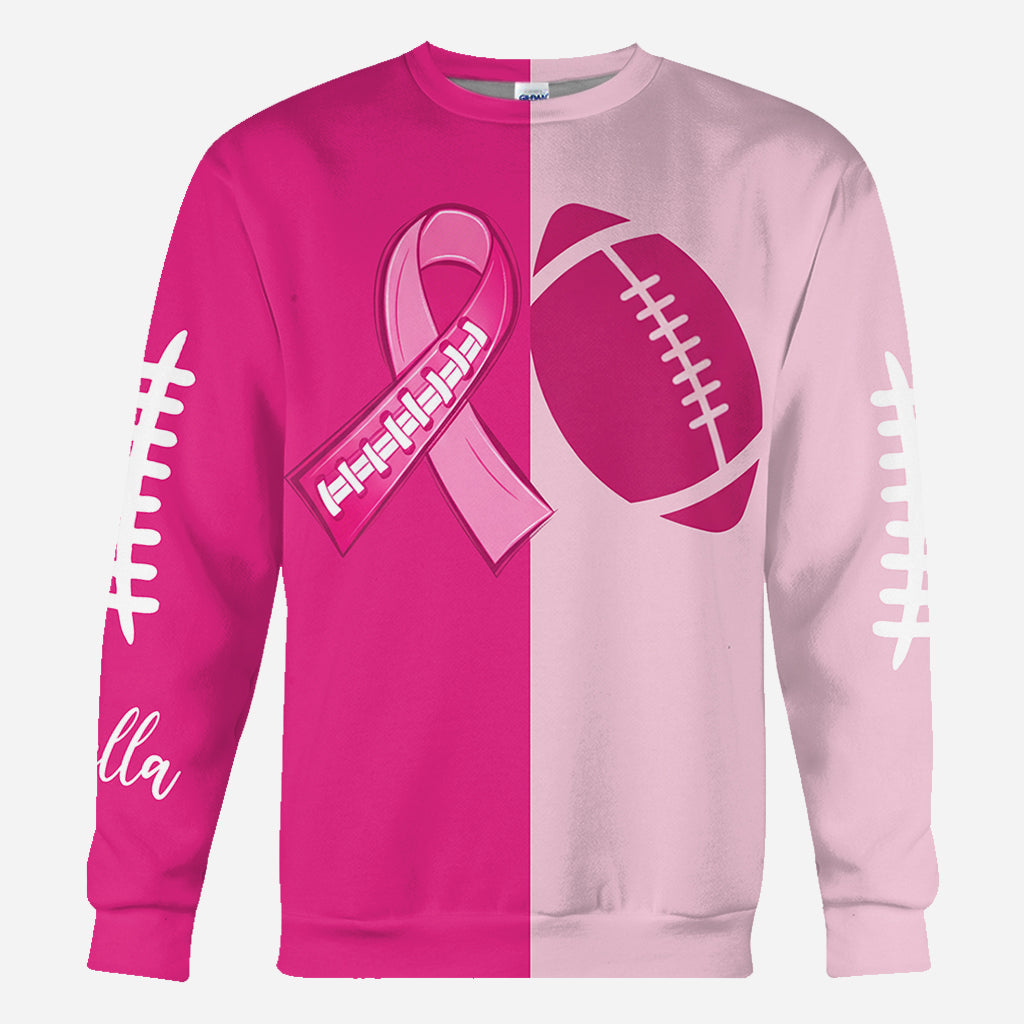 Pink Ribbon Football - Personalized Breast Cancer Awareness All Over Shirt