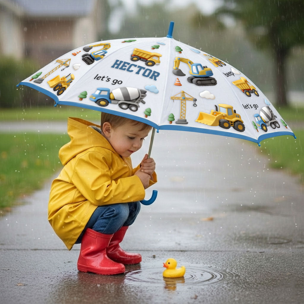 Machines de construction - Parapluie enfant personnalisé