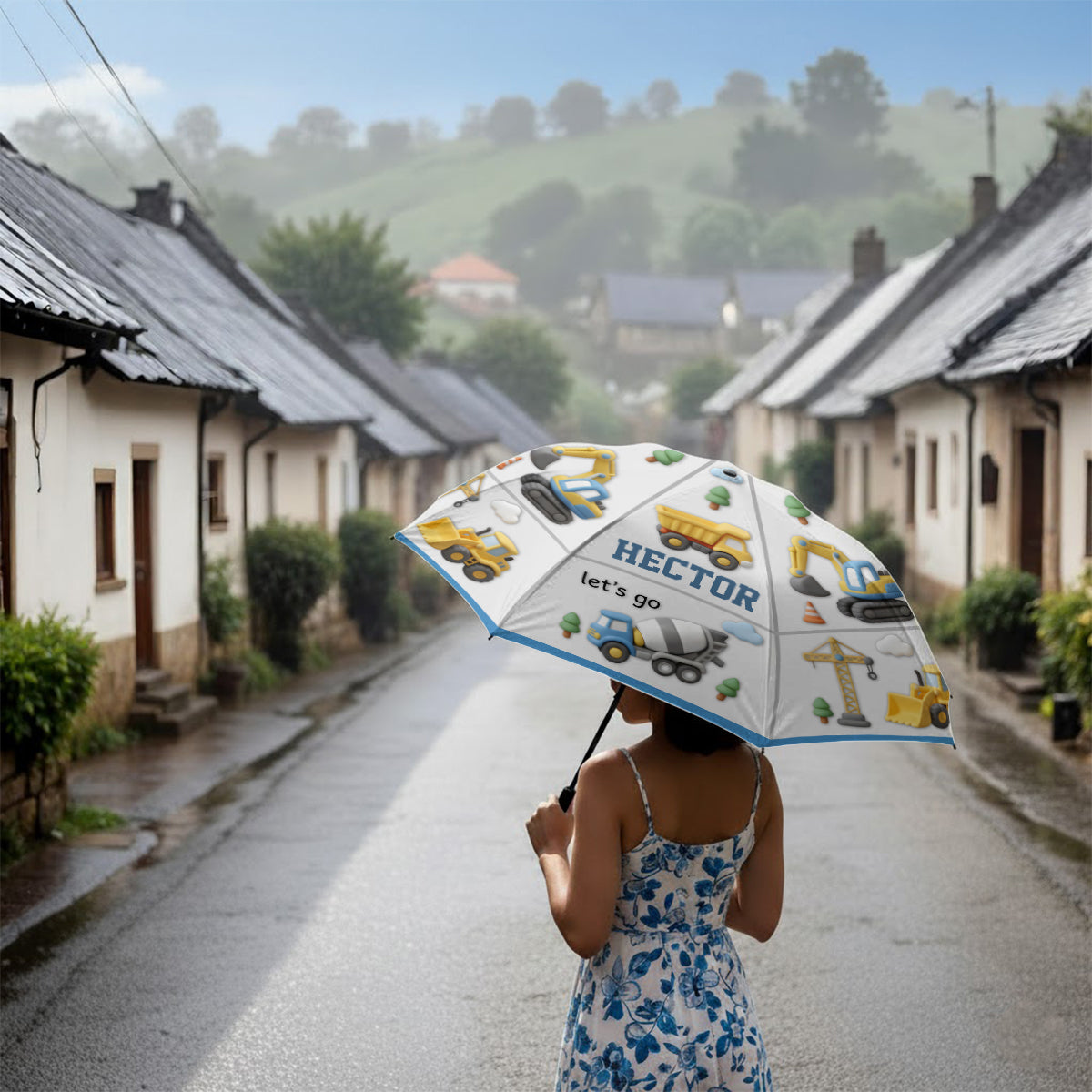 Machines de construction - Parapluie enfant personnalisé