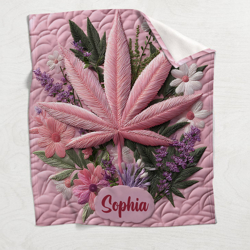 Pink Stoner Chick - Personalized Weed Blanket