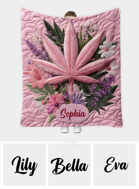 Pink Stoner Chick - Personalized Weed Blanket