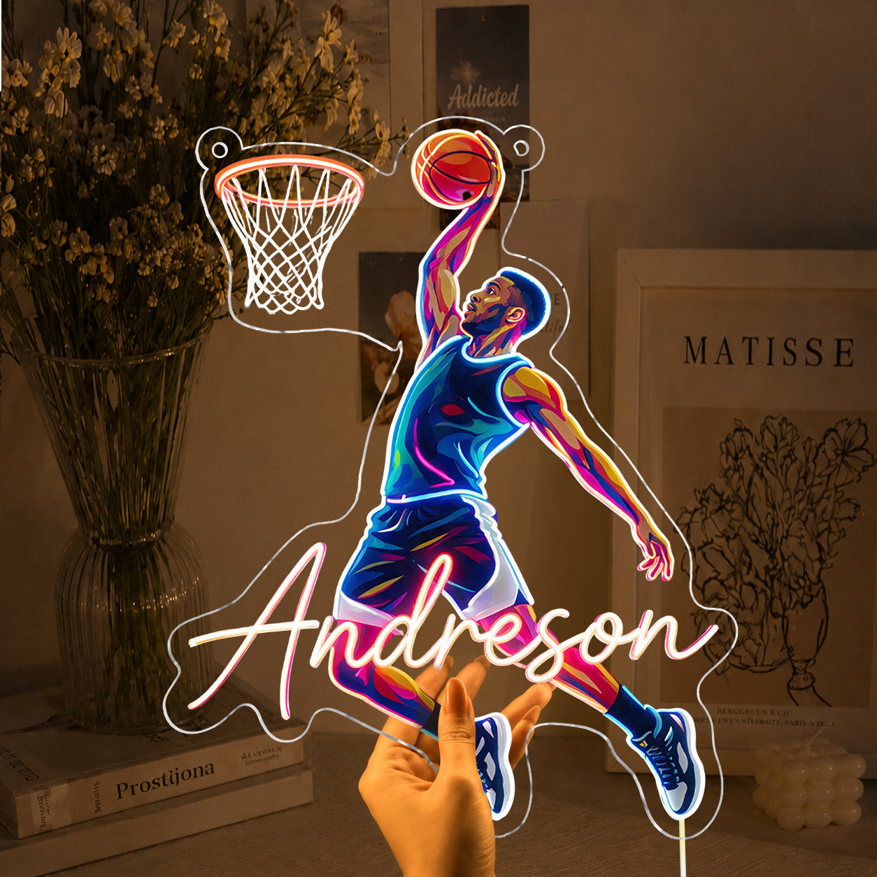 Custom From Any Photo For Any Sport - Personalized Basketball Neon LED Light Sign