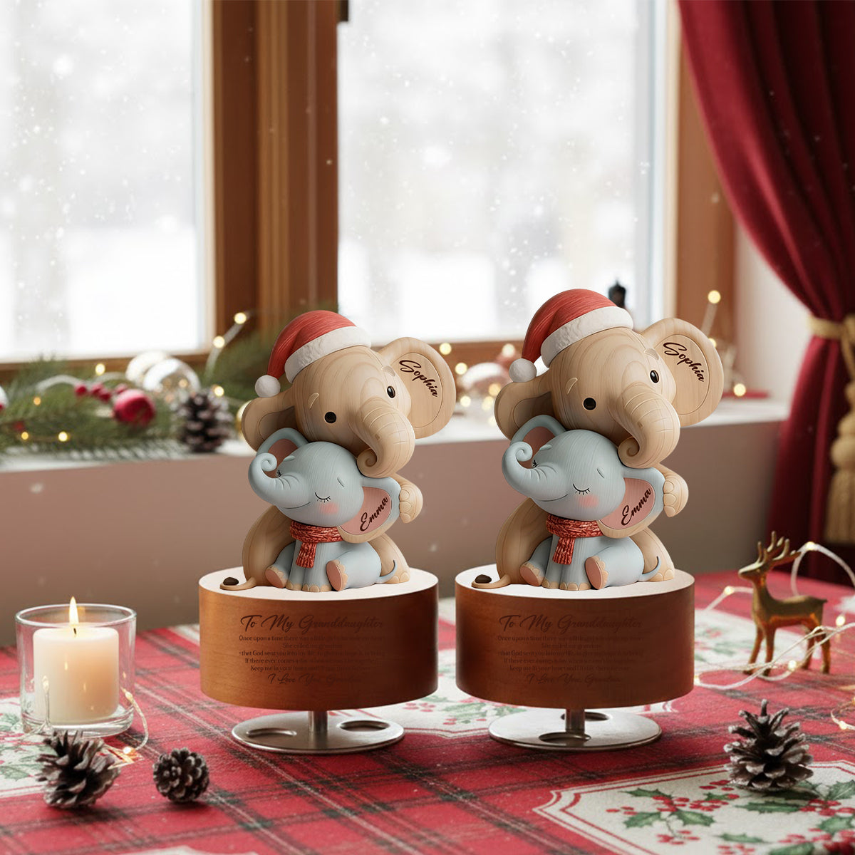 To My Granddaughter - Personalized Grandma Rotating Music Plaque