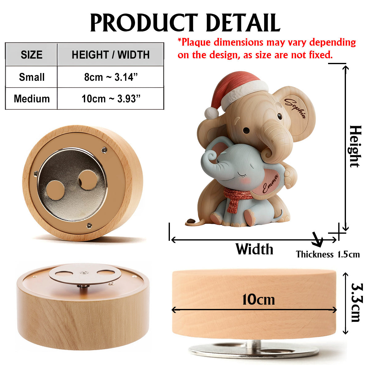 To My Granddaughter - Personalized Grandma Rotating Music Plaque