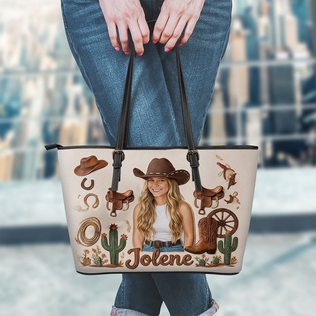 Wild Hearts & Western Dreams - Personalized Cowgirl Leather Bag With Plush Charm