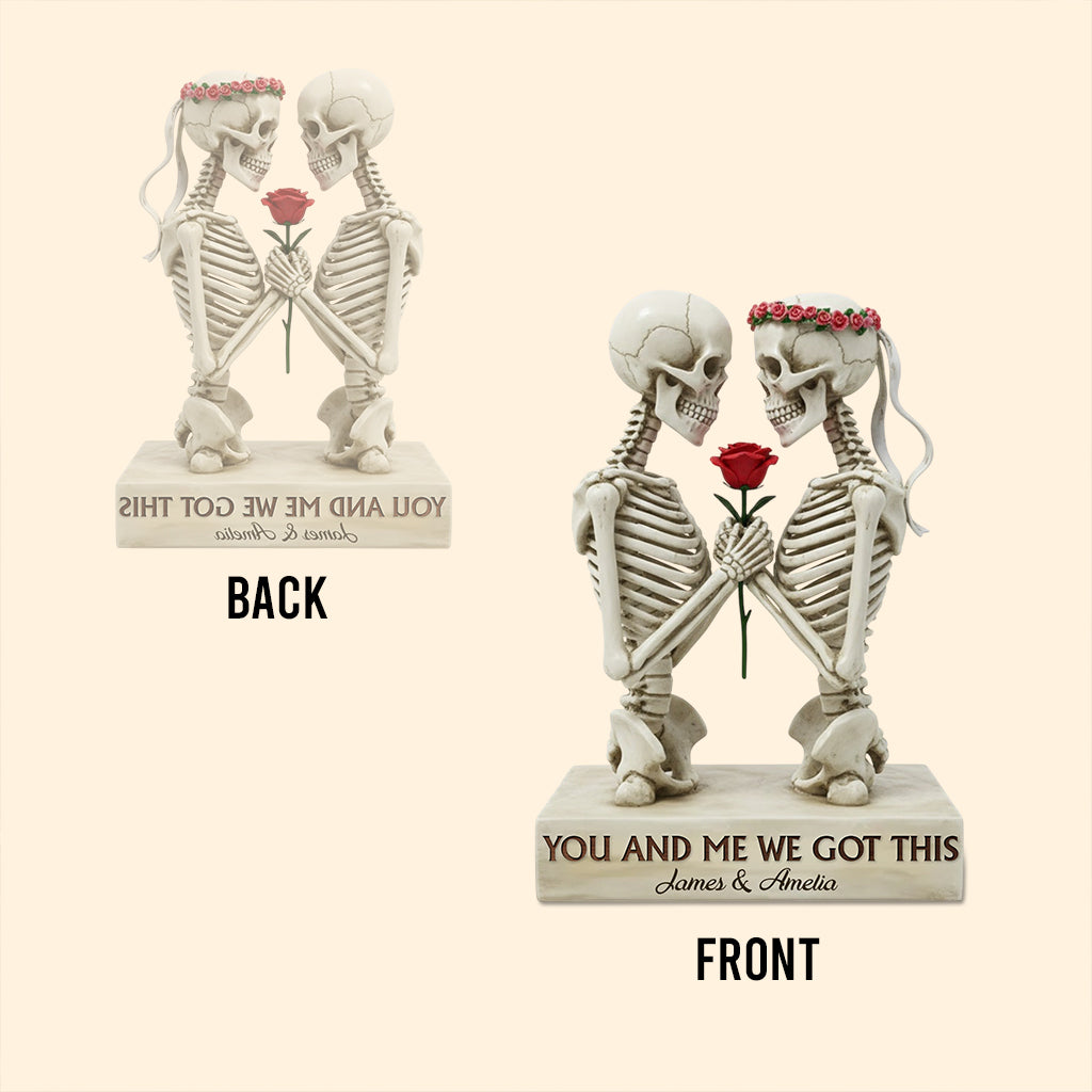 Toi et moi, on gère ! - Plaque acrylique personnalisée en forme de crâne