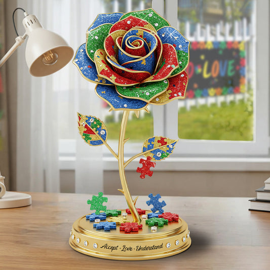 Accepter, aimer, comprendre - Plaque acrylique personnalisée pour la sensibilisation à l'autisme