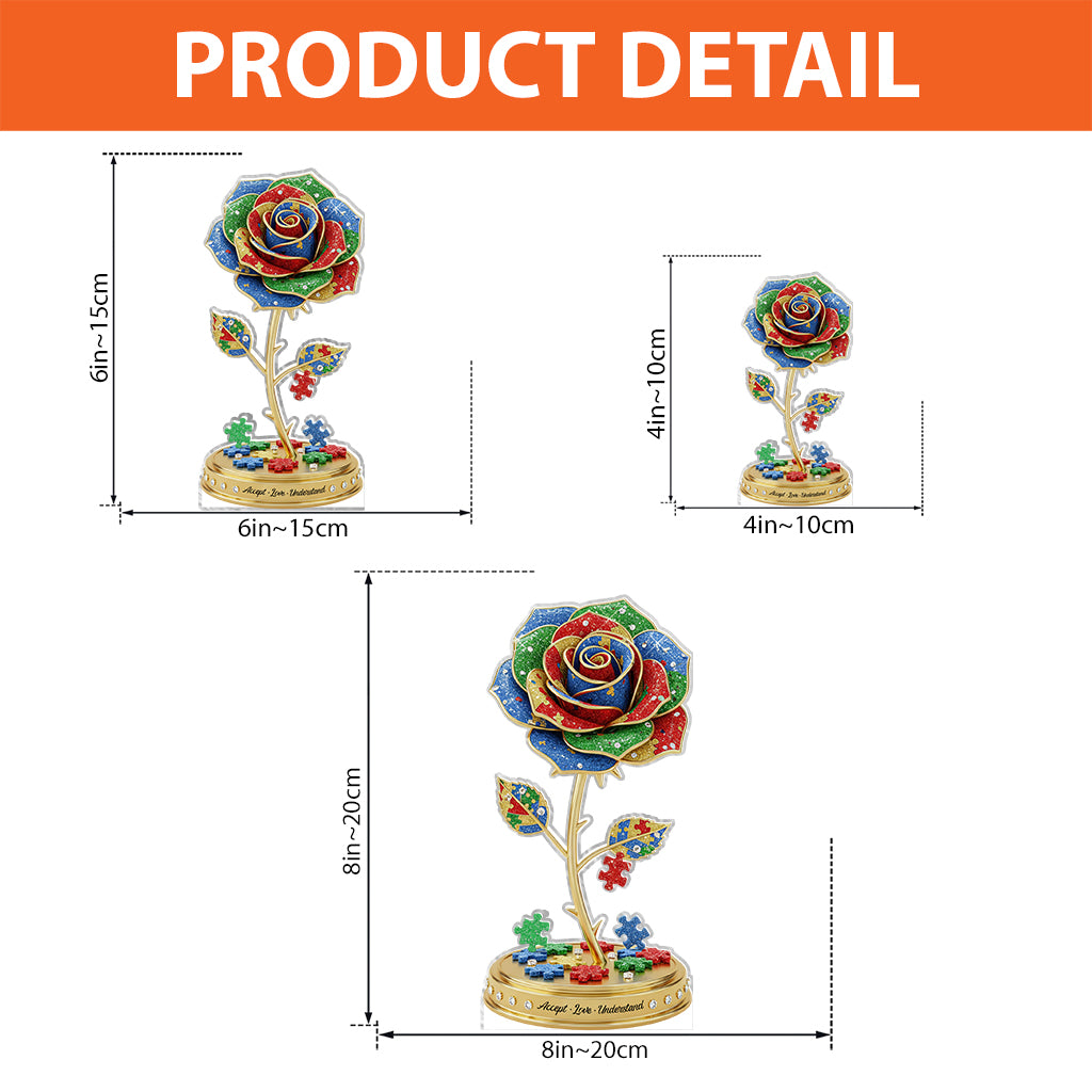 Accepter, aimer, comprendre - Plaque acrylique personnalisée pour la sensibilisation à l'autisme