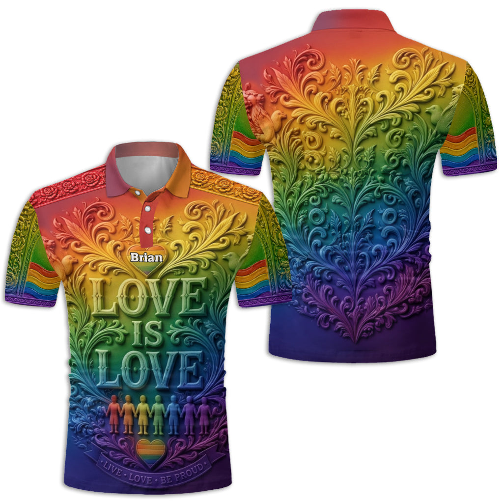 Love Is Love - Personalized LGBT Support Polo Shirt