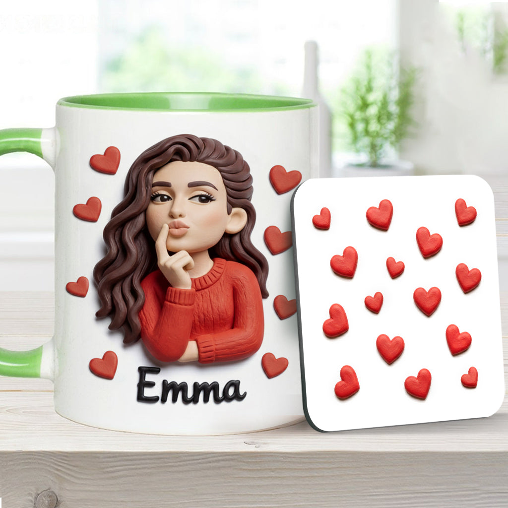 Cadeau idéal pour un couple, personnalisé à partir de n'importe quelle photo : tasse et sous-verre assortis.