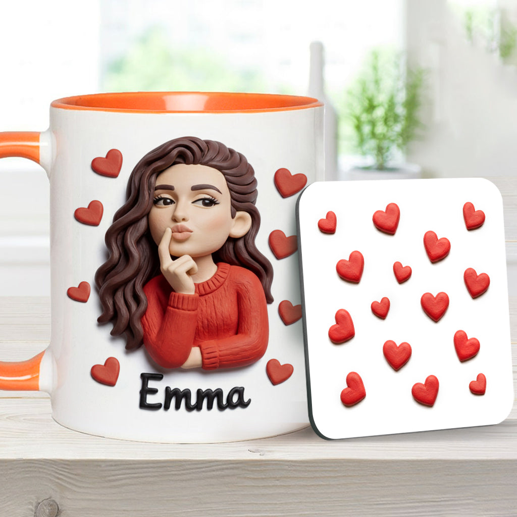 Cadeau idéal pour un couple, personnalisé à partir de n'importe quelle photo : tasse et sous-verre assortis.