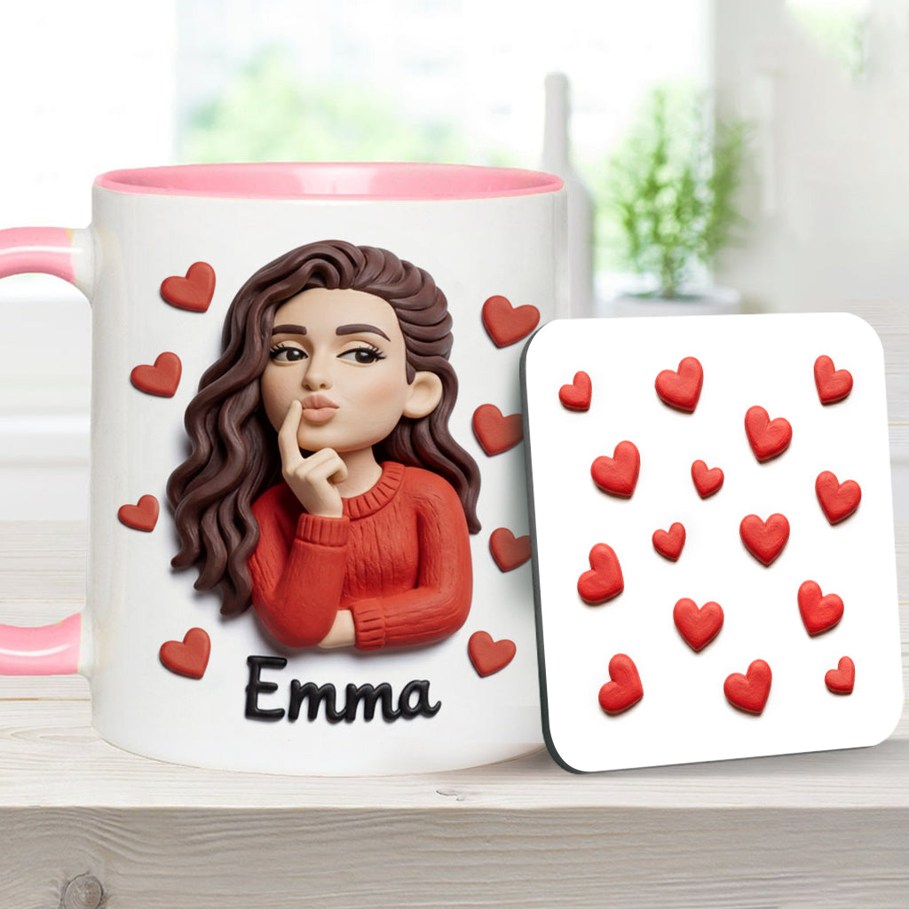 Cadeau idéal pour un couple, personnalisé à partir de n'importe quelle photo : tasse et sous-verre assortis.