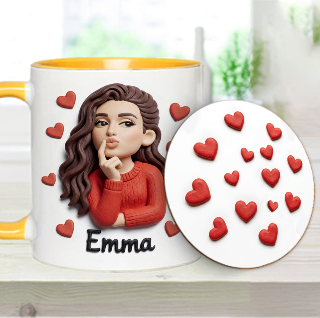 Cadeau idéal pour un couple, personnalisé à partir de n'importe quelle photo : tasse et sous-verre assortis.